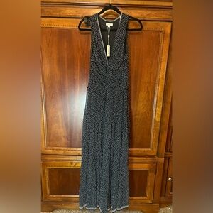 Elegant Black and White Polka Dot Tier Dress